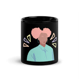 Pink Puffs Black Glossy Mug