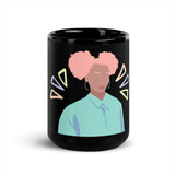 Pink Puffs Black Glossy Mug