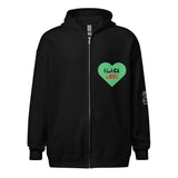 Black Love (heart on the left) zip hoodie