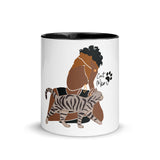 Tired Cat Mom. Mug with Color Inside