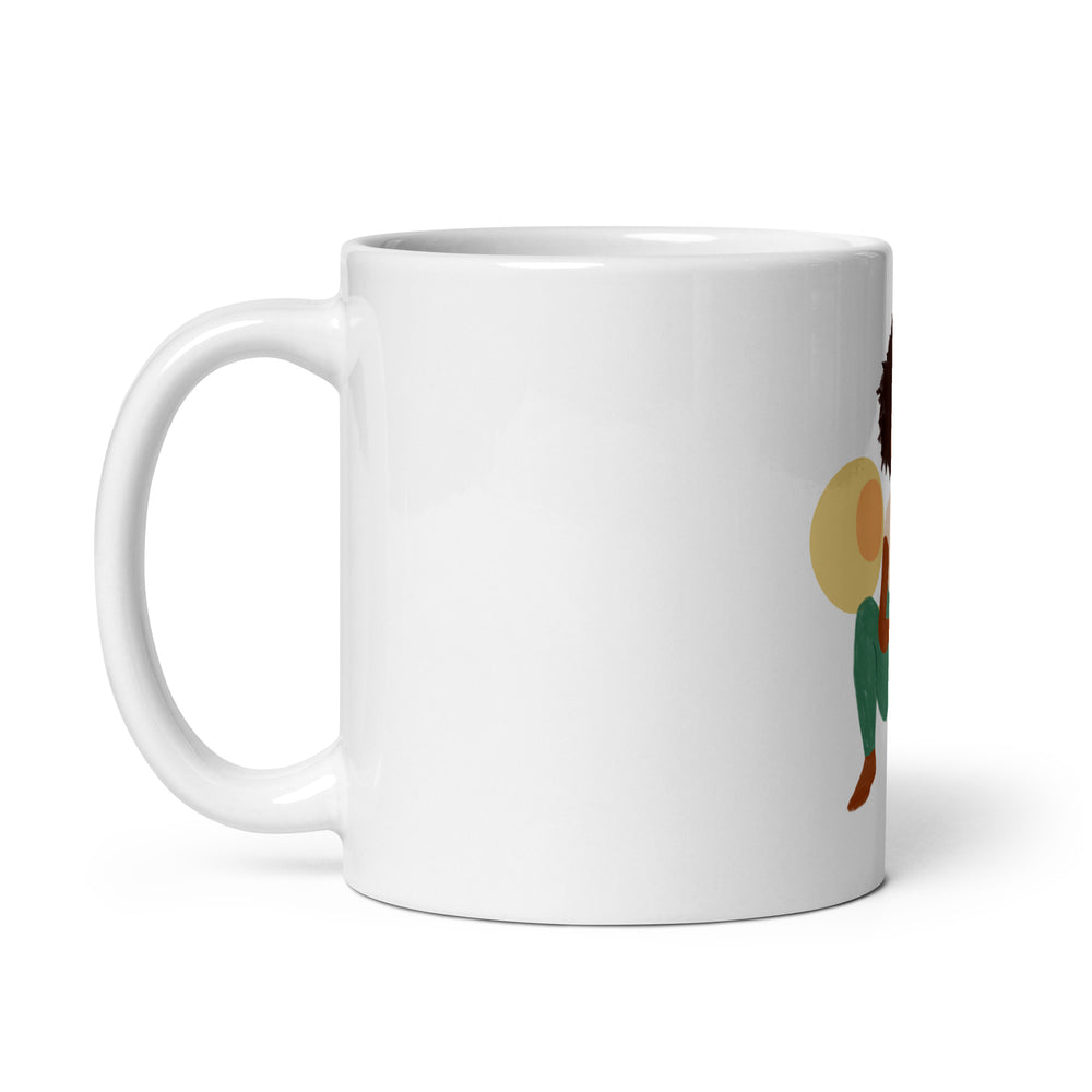 Deep Squats and Peaceful Thoughts. White glossy mug
