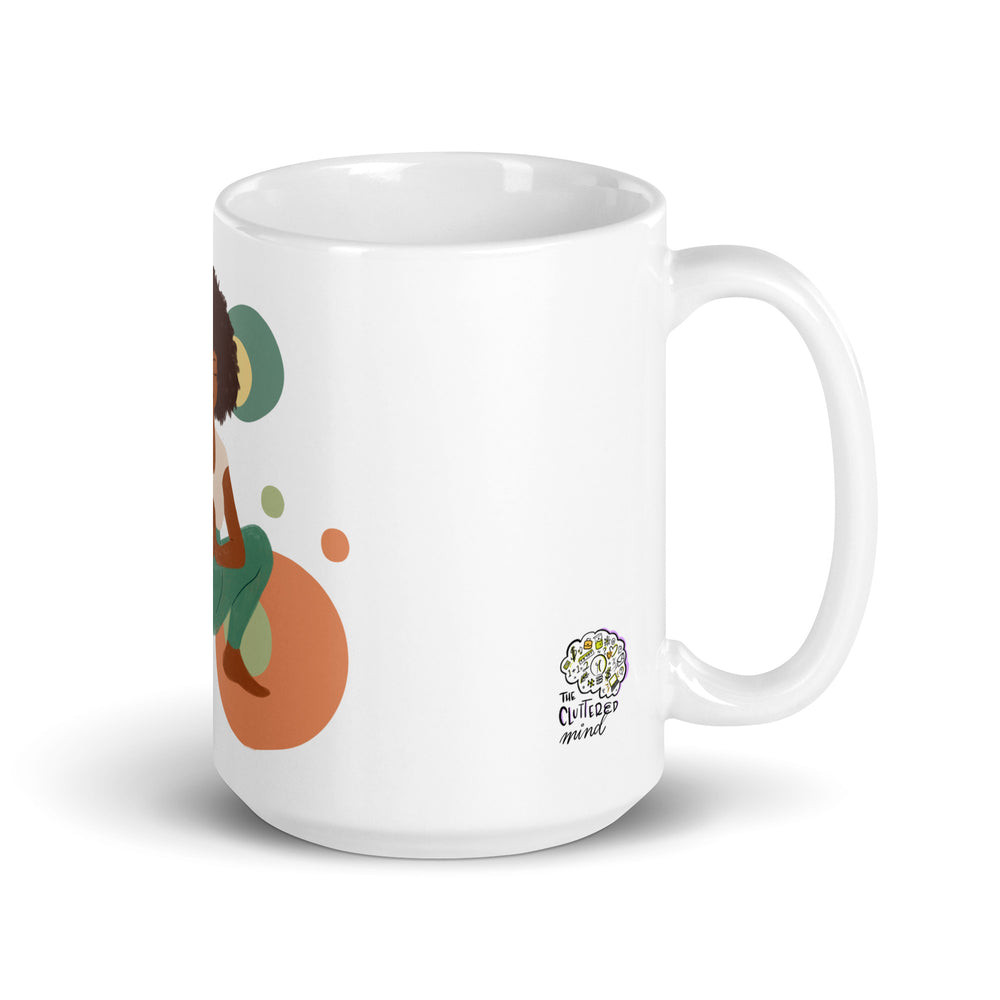 Deep Squats and Peaceful Thoughts. White glossy mug
